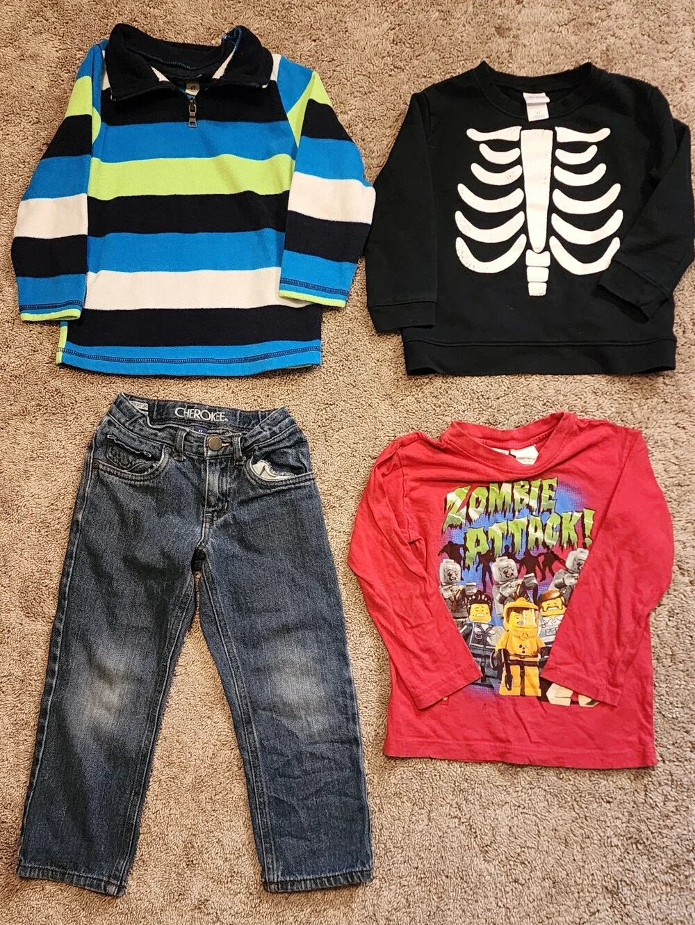 Boys Size 4T Clothes Bundle, TMNT, Spiderman, Lego, Shirts, Pants, Pullovers